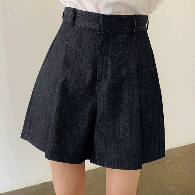 [MD추천/어디든찰떡!] 트린 4부 와이드 숏 데님 팬츠 (2color)