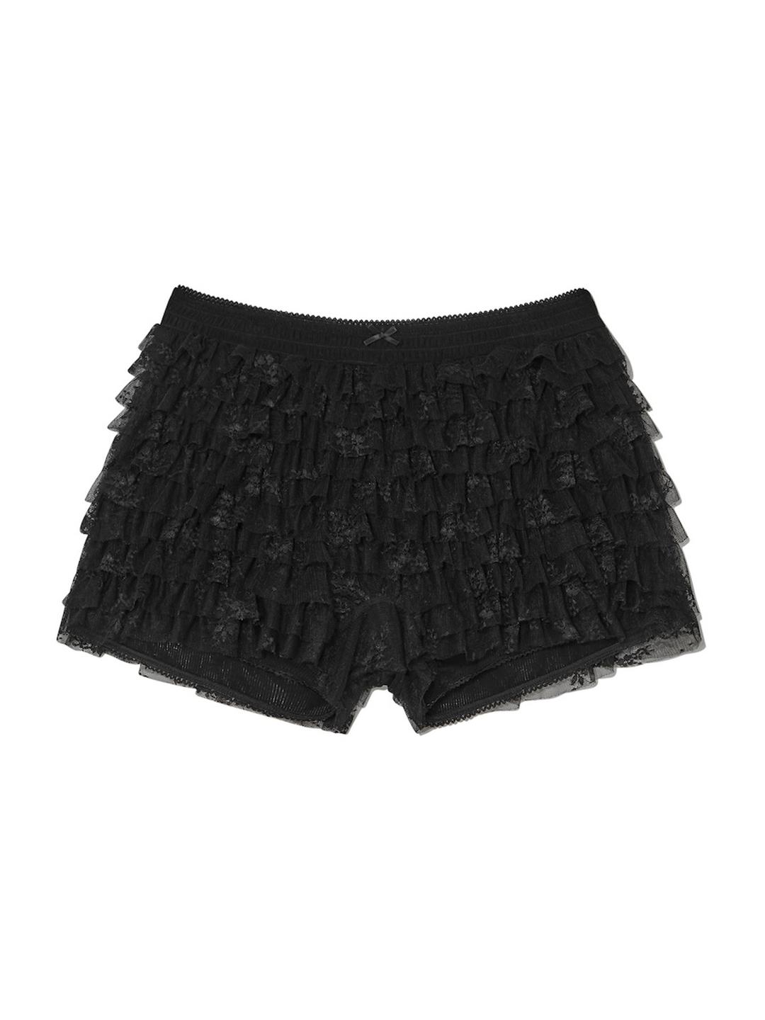 POLLY LACE BLOOMER SHORTS (BLACK)
