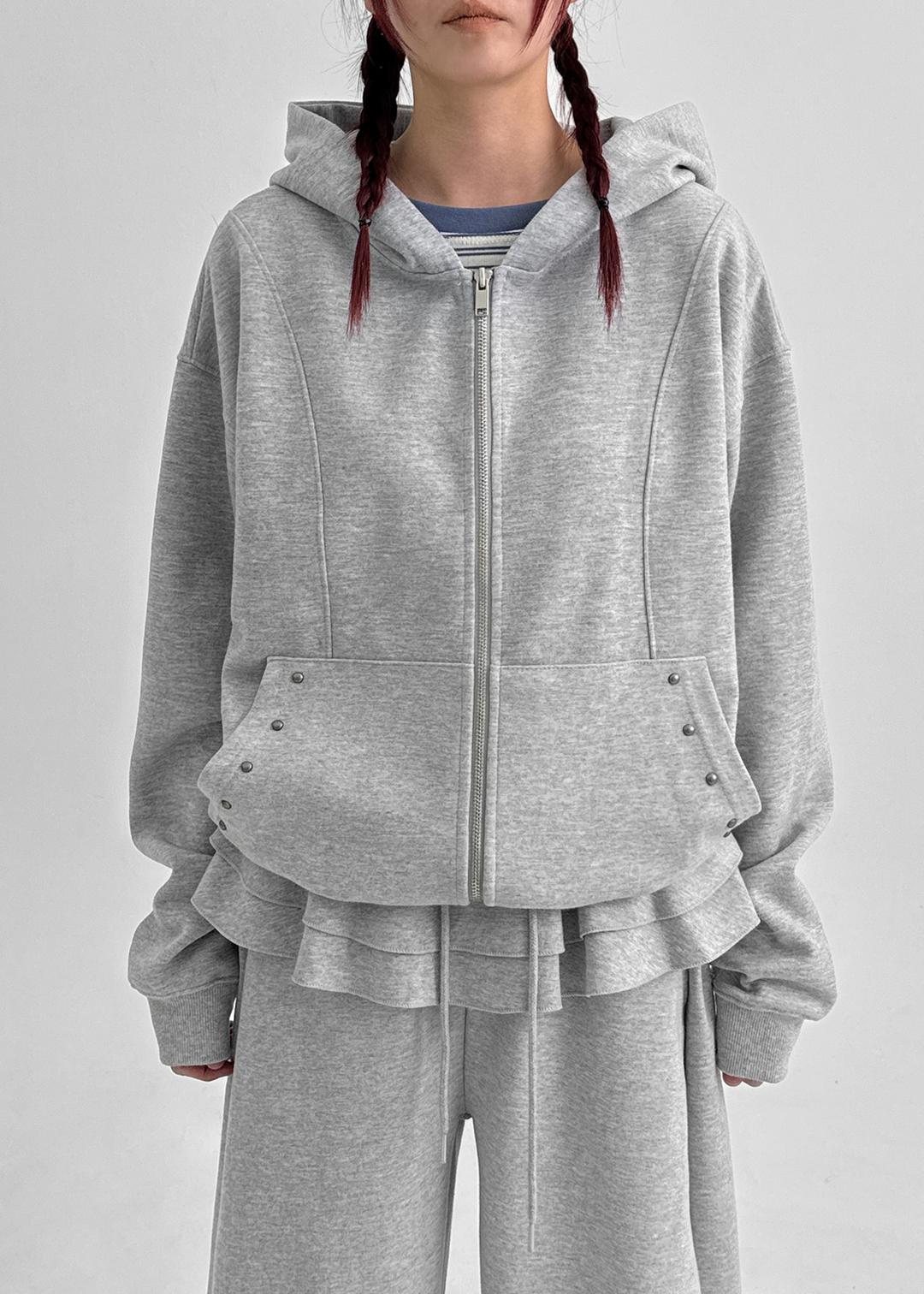 블랙업 [2천장판매] [MADE] 플레인 코튼 후드 집업