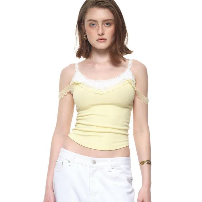 LAYERED LACE CAMI-TOP (LEMON)