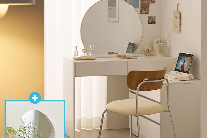 쿠폰가 104,405원 / 시에라 확장형 콘솔 서랍장 1000 화장대 (100%거울증정)