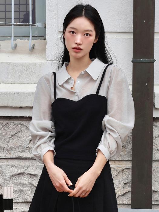 시스루 뷔스티에 블라우스 2컬러 j1709