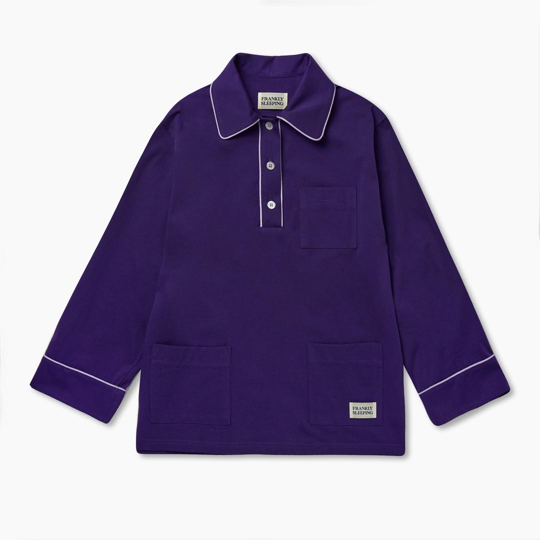 3 Button Pajama Set Up - Purple