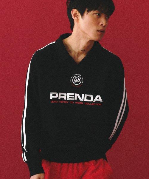2023 SPORTY LOGO COLLARED SWEATSHIRT BLACK