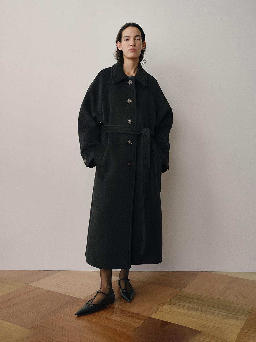 [12/2 예약배송] TVW CASHMERE BALMACAAN COLLAR COAT_BLACK