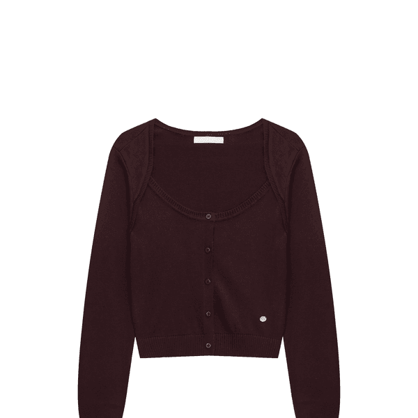 bolero layered knit top