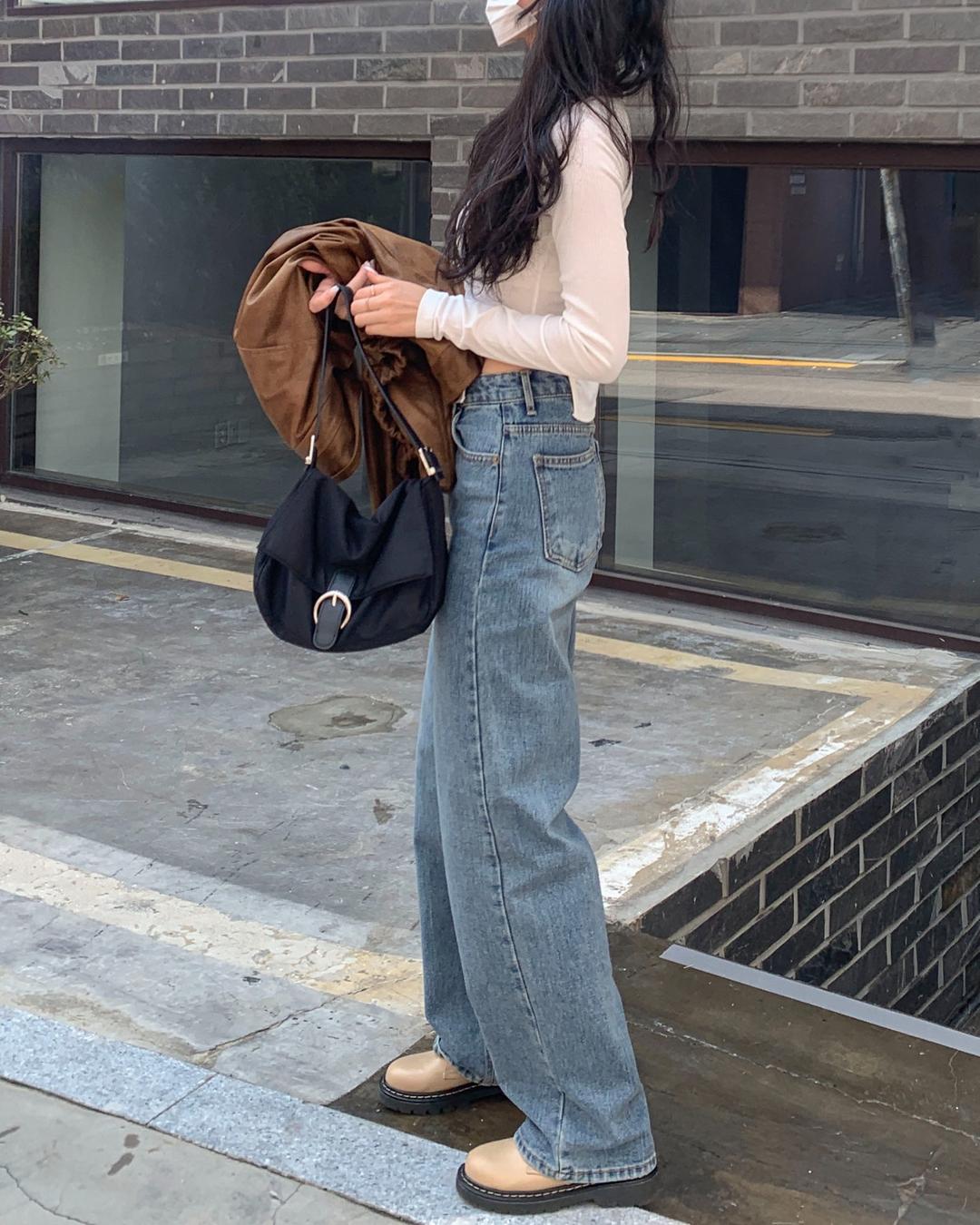 Semi wide denim pants