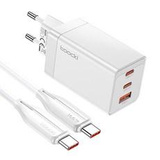 Toocki 67W PPS PD.3.0 c타입 3포트 멀티 초고속 충전기 어댑터 CtoC타입 100w 초고속 충전케이블