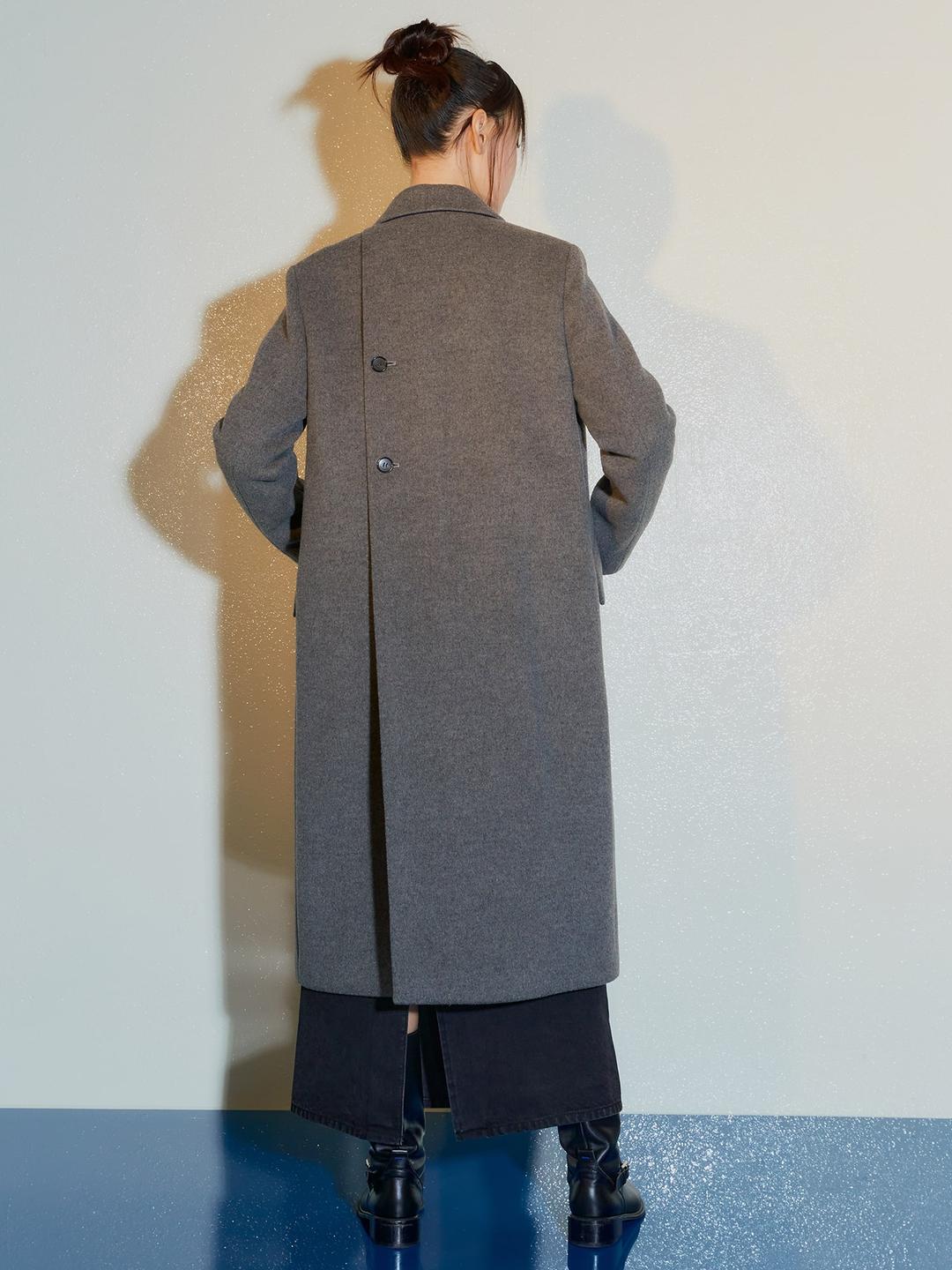 Signature Back Button Tailored Coat - Grey