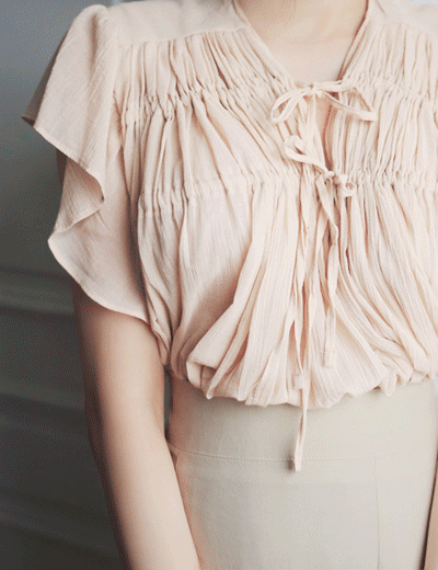 evening shirring blouse