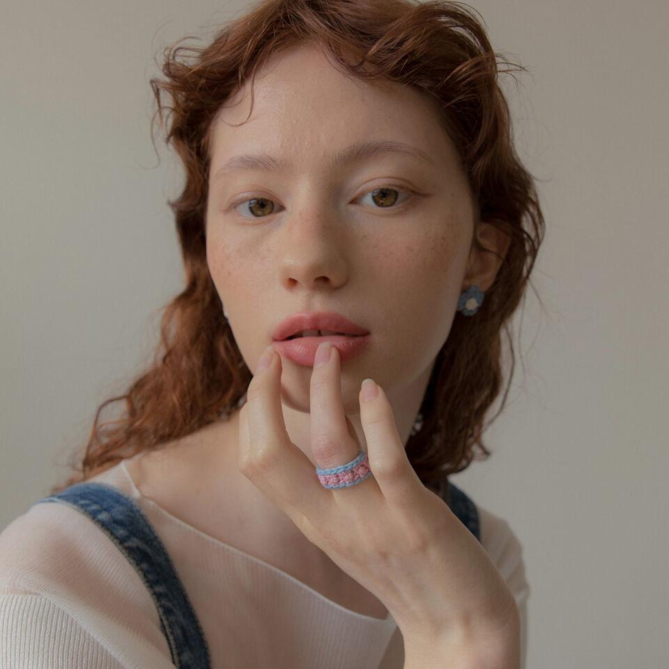 Vintage color knit ring (2colors)