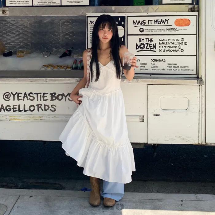 Polka frill dress