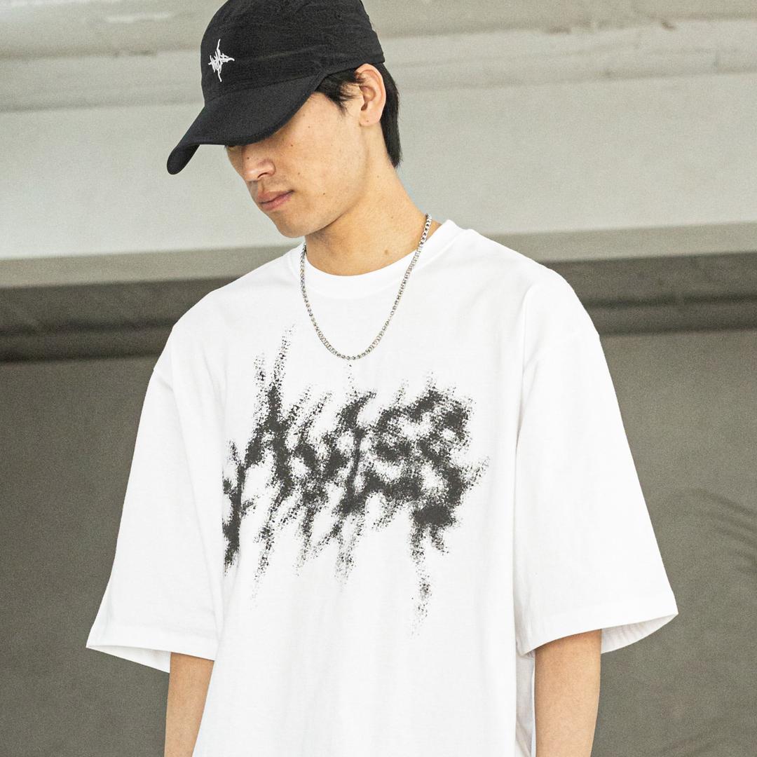 매스메탈 리얼 오버핏 반팔티 티셔츠 화이트