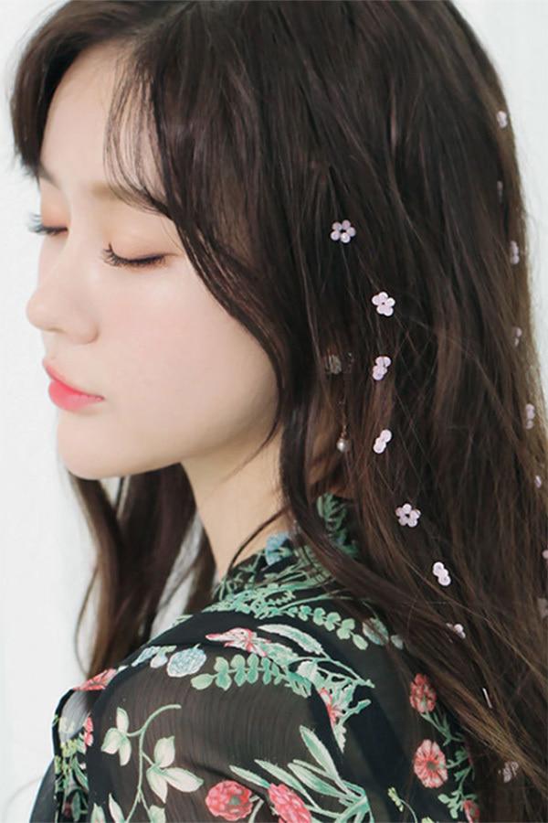 파스텔 진주플라워 꽃 헤어피스 머리장식 헤어핀 클립
