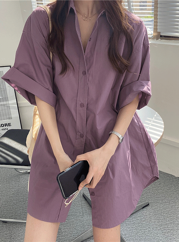 피스풀 루즈핏 롱셔츠