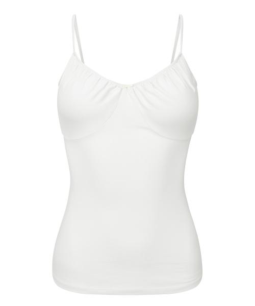 쿨링 시쉘 리본 슬리브리스 [WHITE]