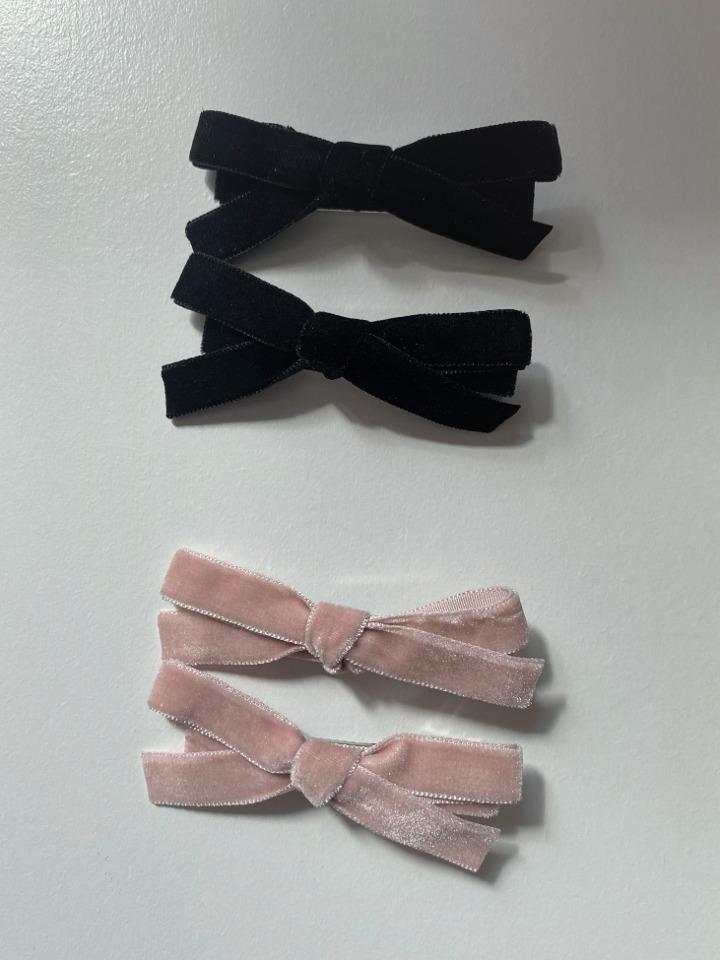 velvet ribbon hair clip (2color)