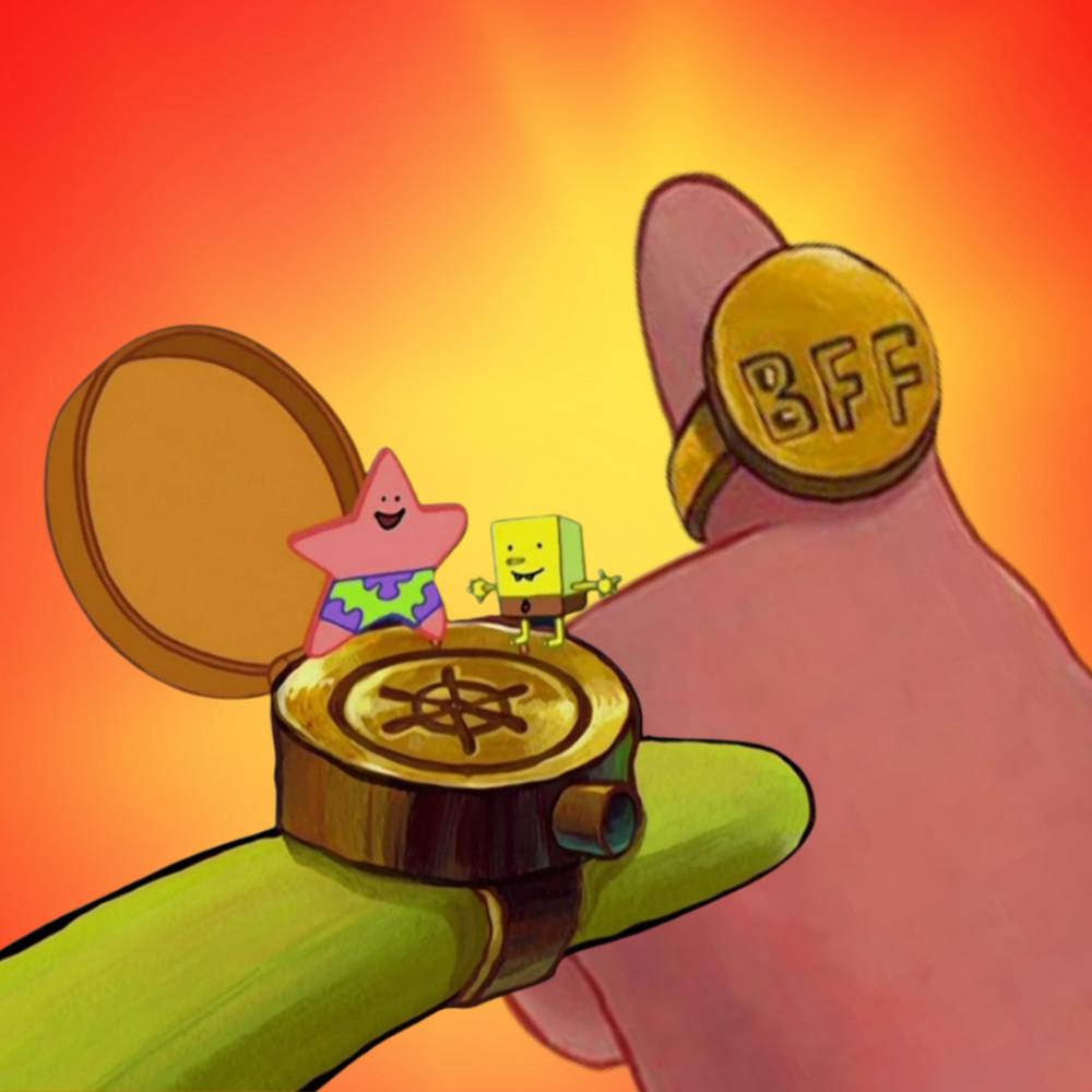 키치 스폰지밥 뚱이 우정 반지