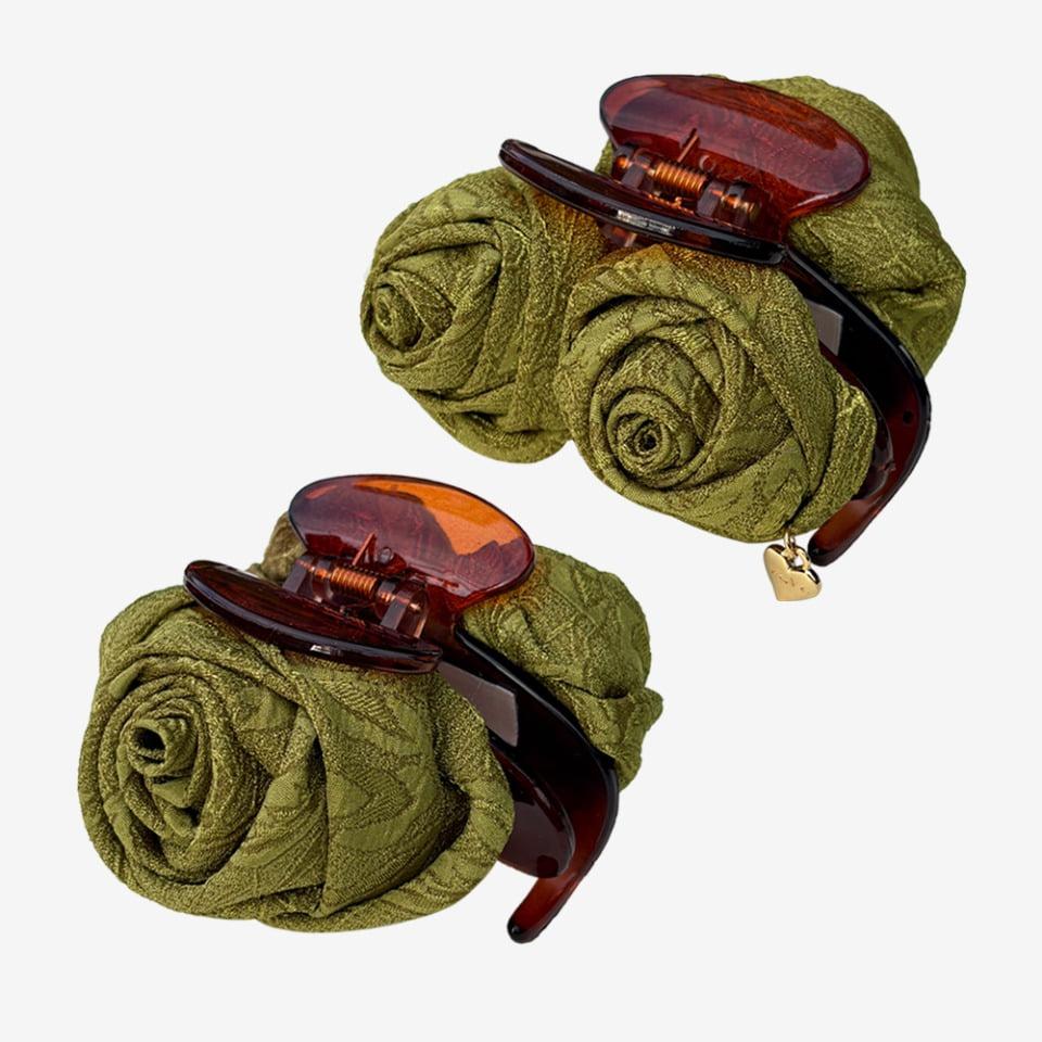 Rosy-rose hair claw, WASABI