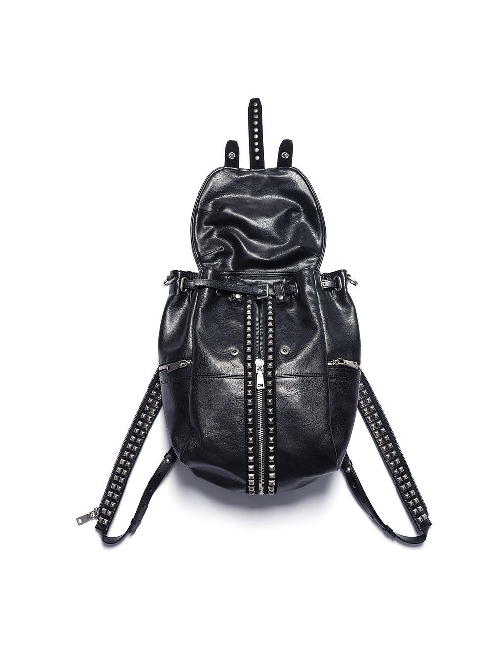 Studded Vegan Leather Chain Backpack