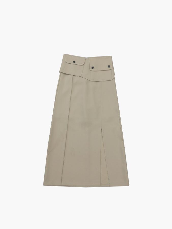 프롬뮤즈 [단독진행] pocket layered long skirt