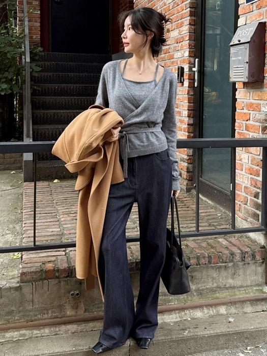 Tailored Straight Denim Pants_2color