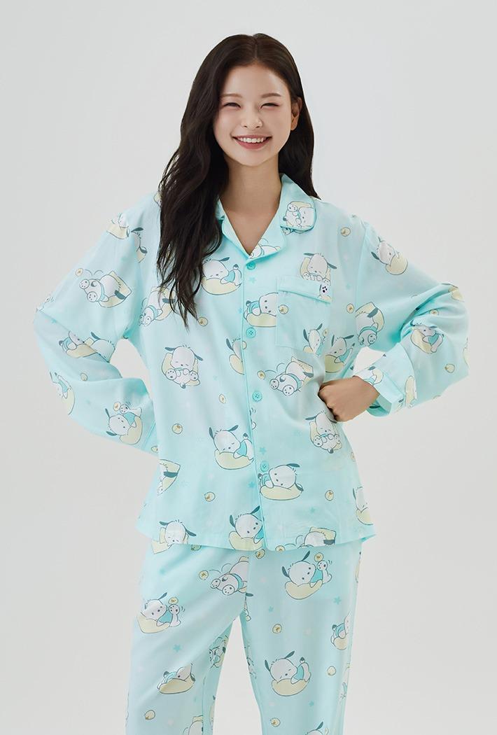 [산리오캐릭터즈] 산리오캐릭터즈 노곤노곤 긴팔 파자마(MINT)_SPPPF23U01