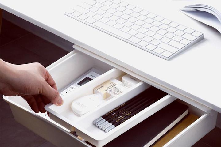 부착식 책상 밑 히든 서랍 수납 정리함 3size