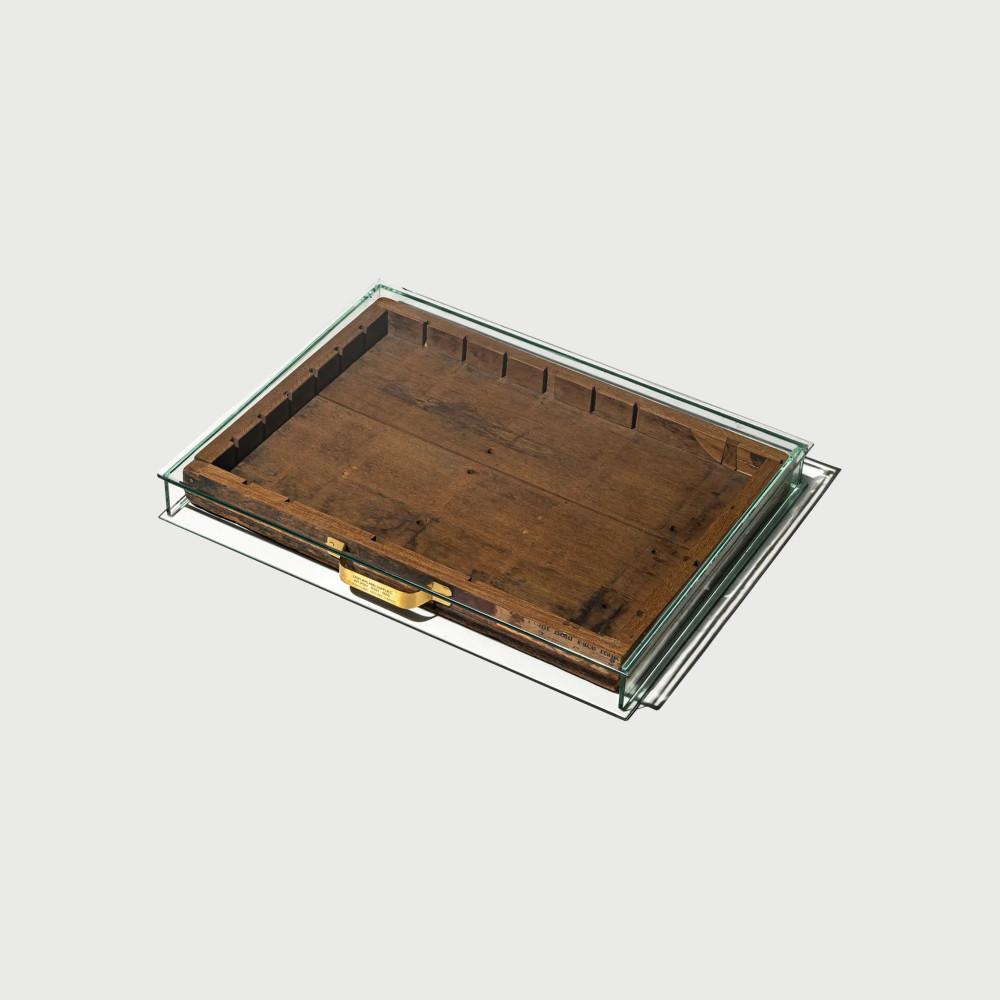 PUEBCO 푸에브코 GLASS DISPLAY CASE WITH VINTAGE DRAWER