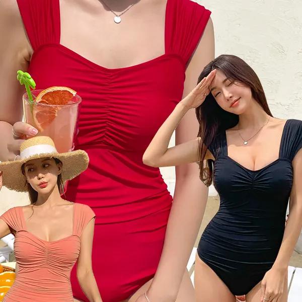 심플셔링 모노키니(핑크,레드,블랙)