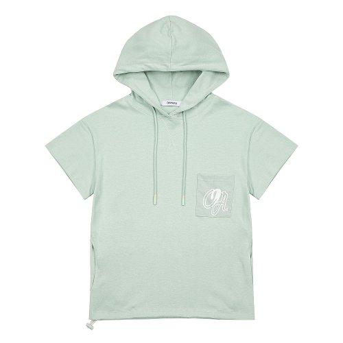 여성전용 트레이닝 셋업 후드반팔티_OTH370_민트