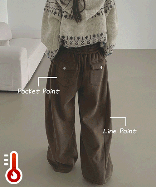 ~3XL[기모🔥/기장선택]백포켓 양면 기모 폴딩 롱와이드 밴딩 팬츠