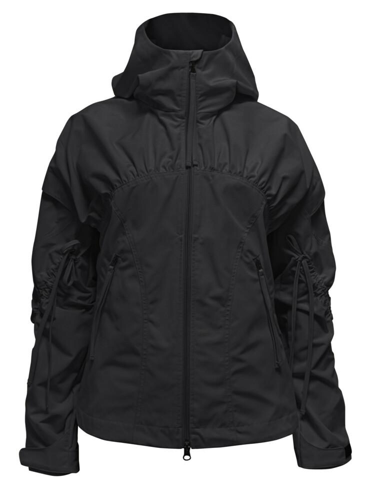 BIKER SHIRRING JACKET. CHARCOAL