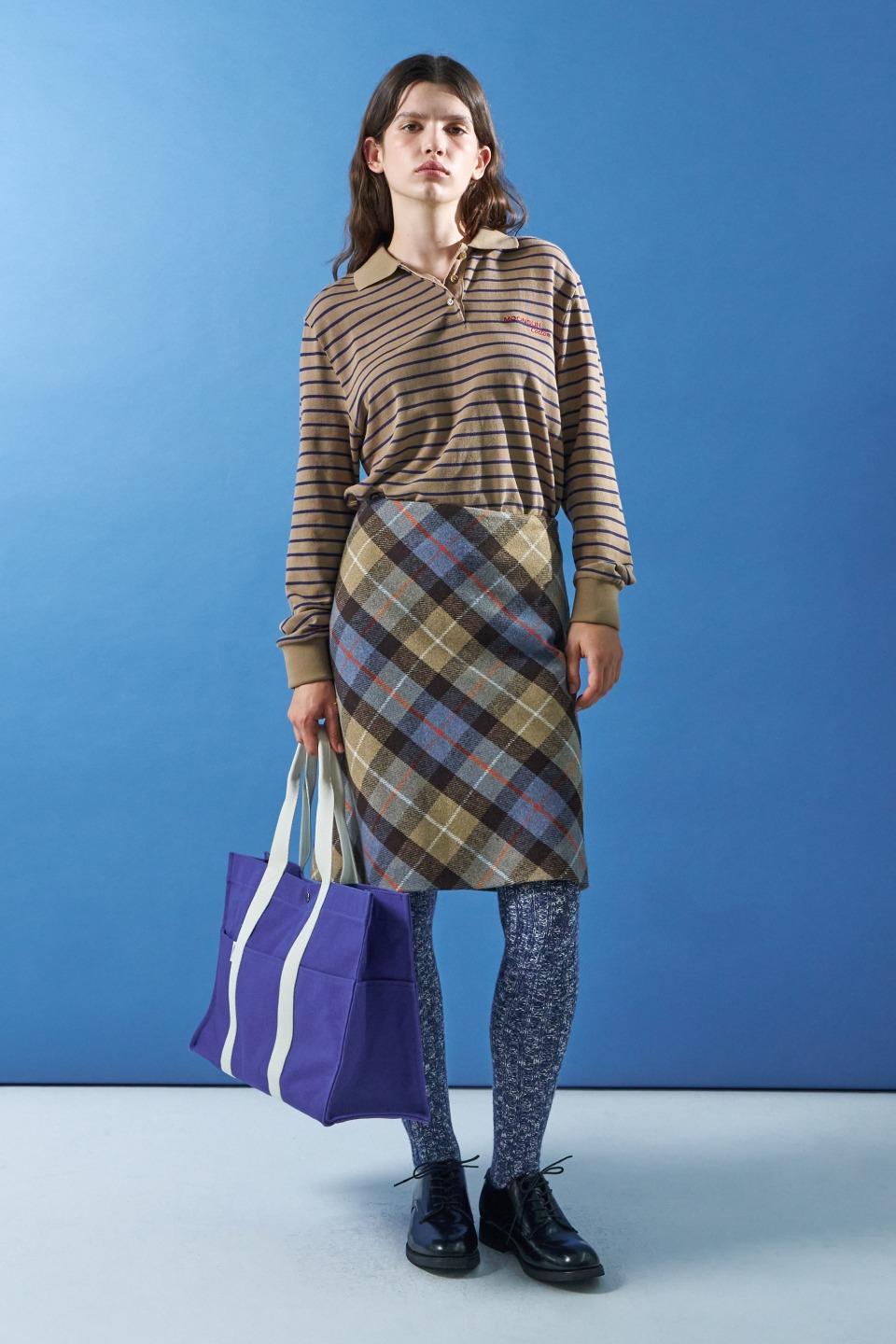 M.C School Check Skirt / Brown