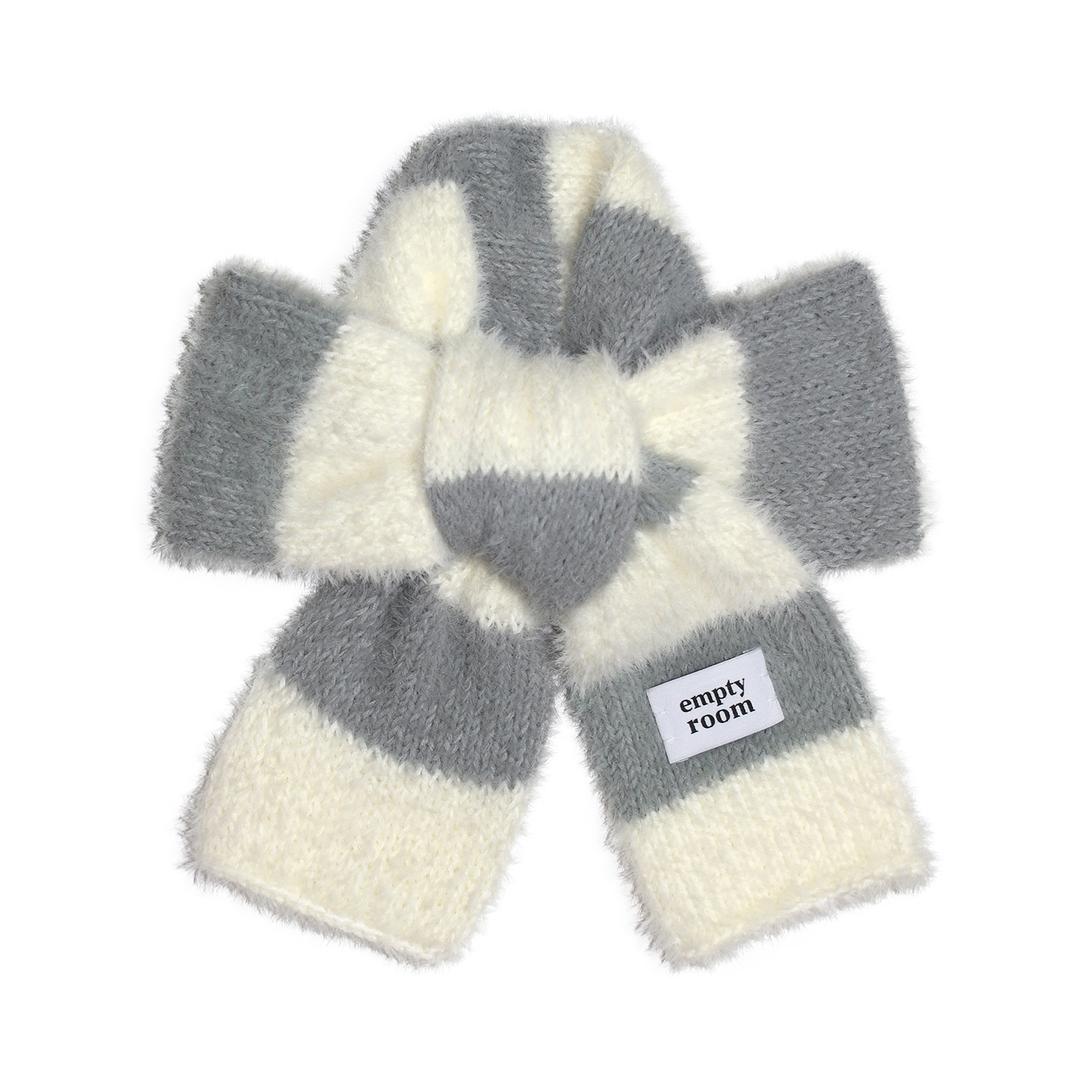 sleeve hairy stripe muffler (gray)