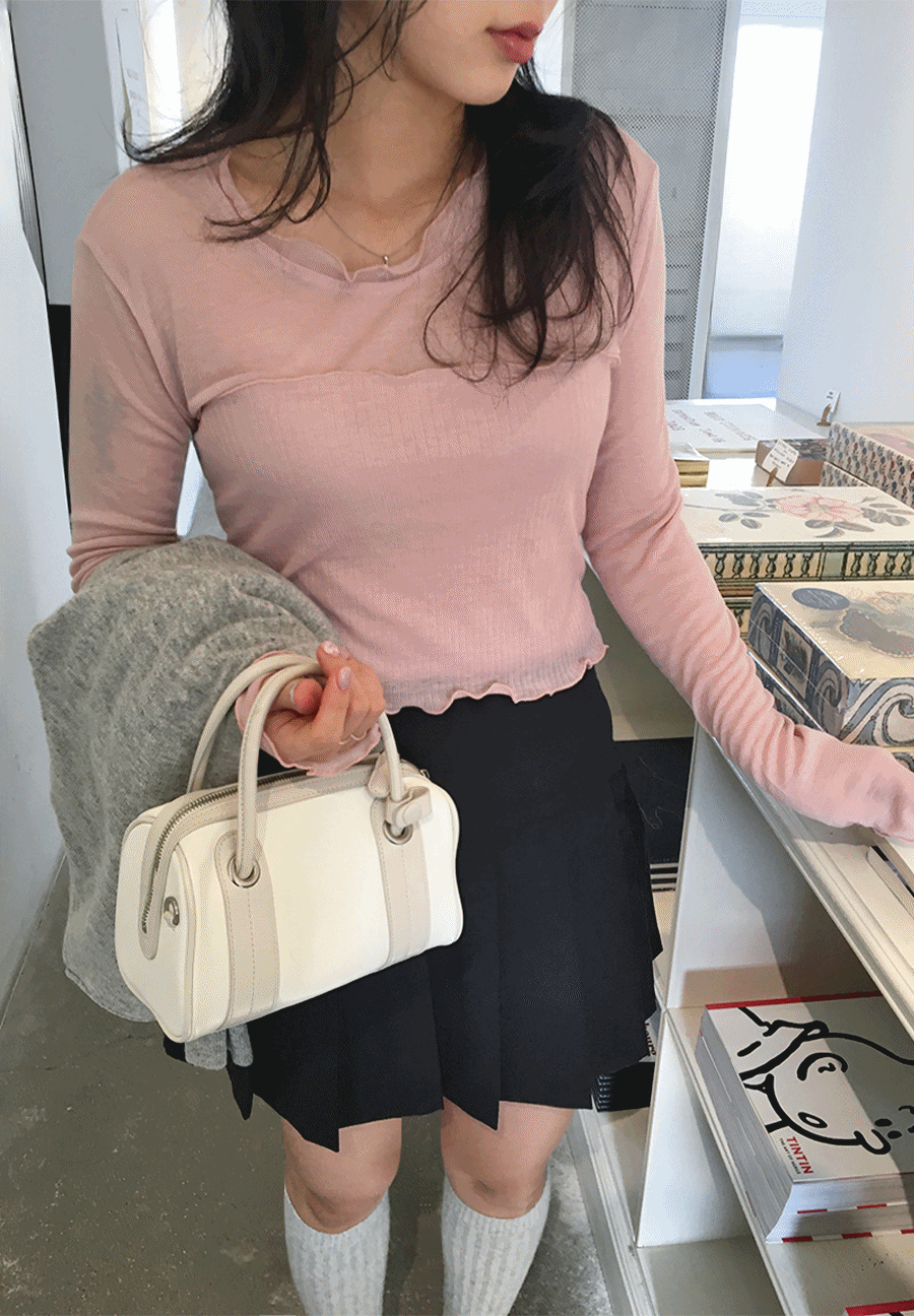 [울30] 러시 프릴 레이어드 티셔츠 3color