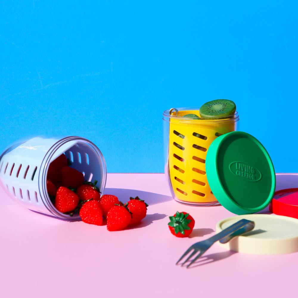 [신소재] 국내제조 과일 샐러드 하루종일 신선보관용기 후르츠팟 샐러드팟 지켜팟 6컬러