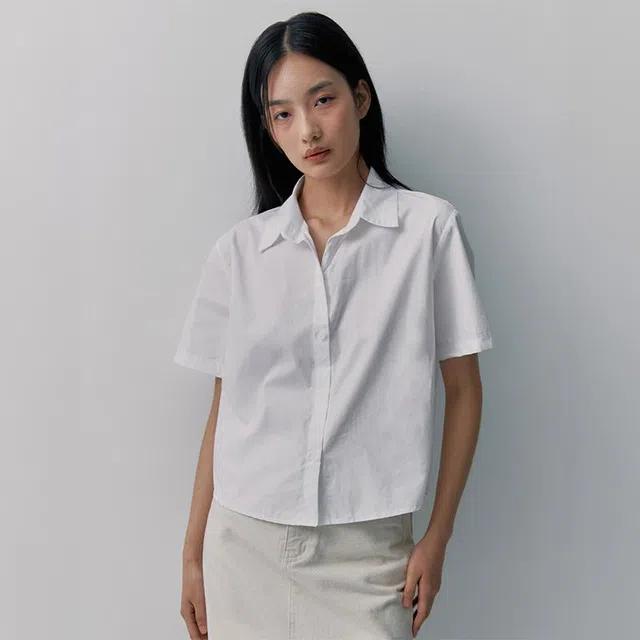 베이직 반팔셔츠_화이트