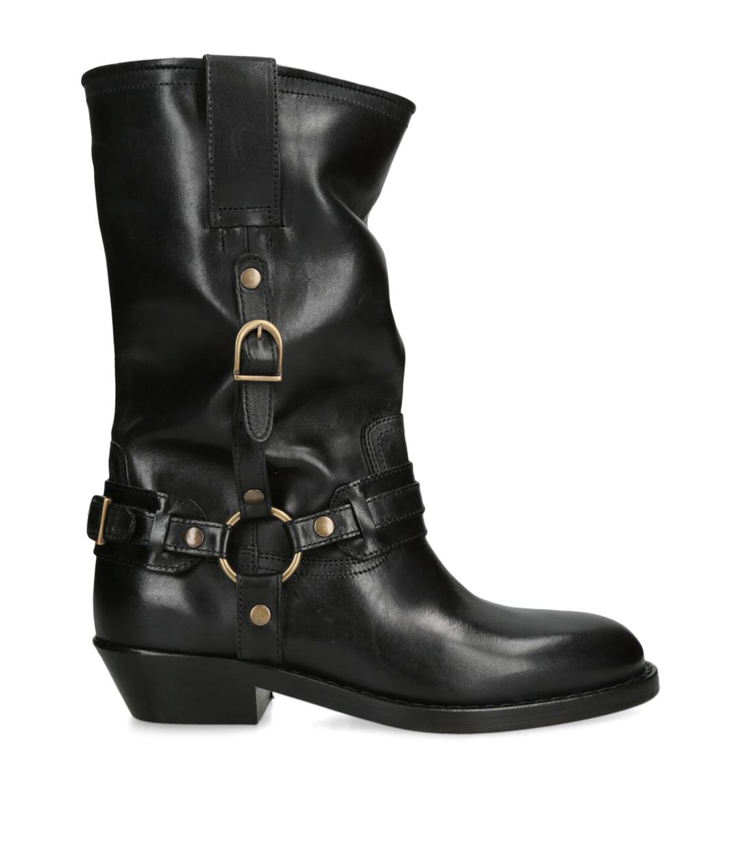 Leather Buckled Heiko Boots