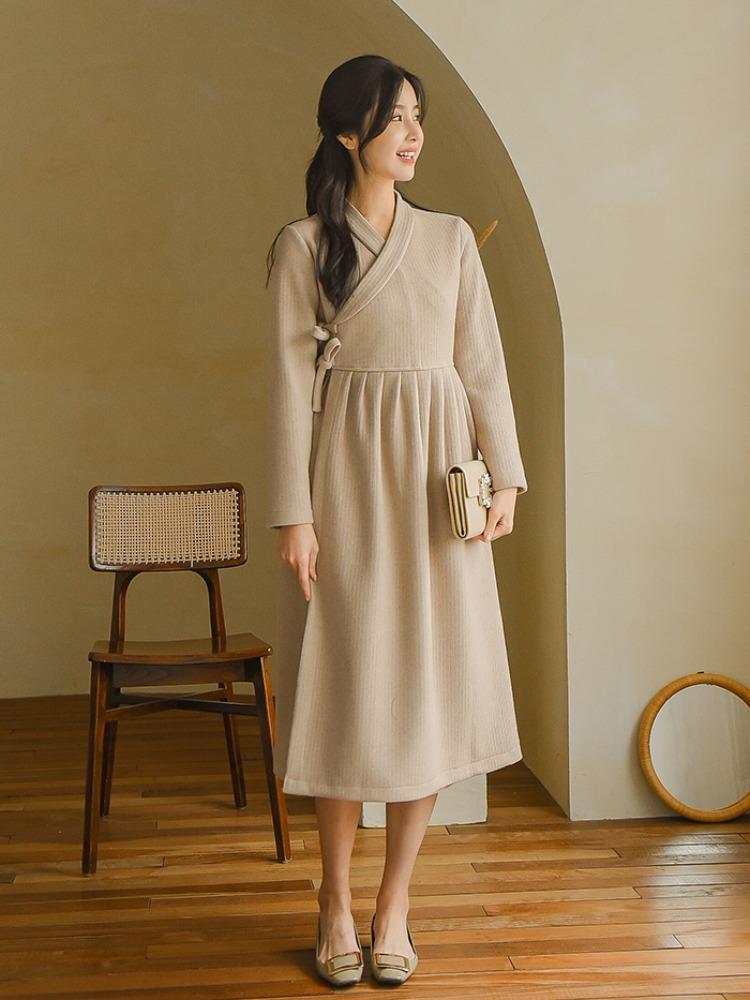 아름 울 철릭원피스 [베이지]
