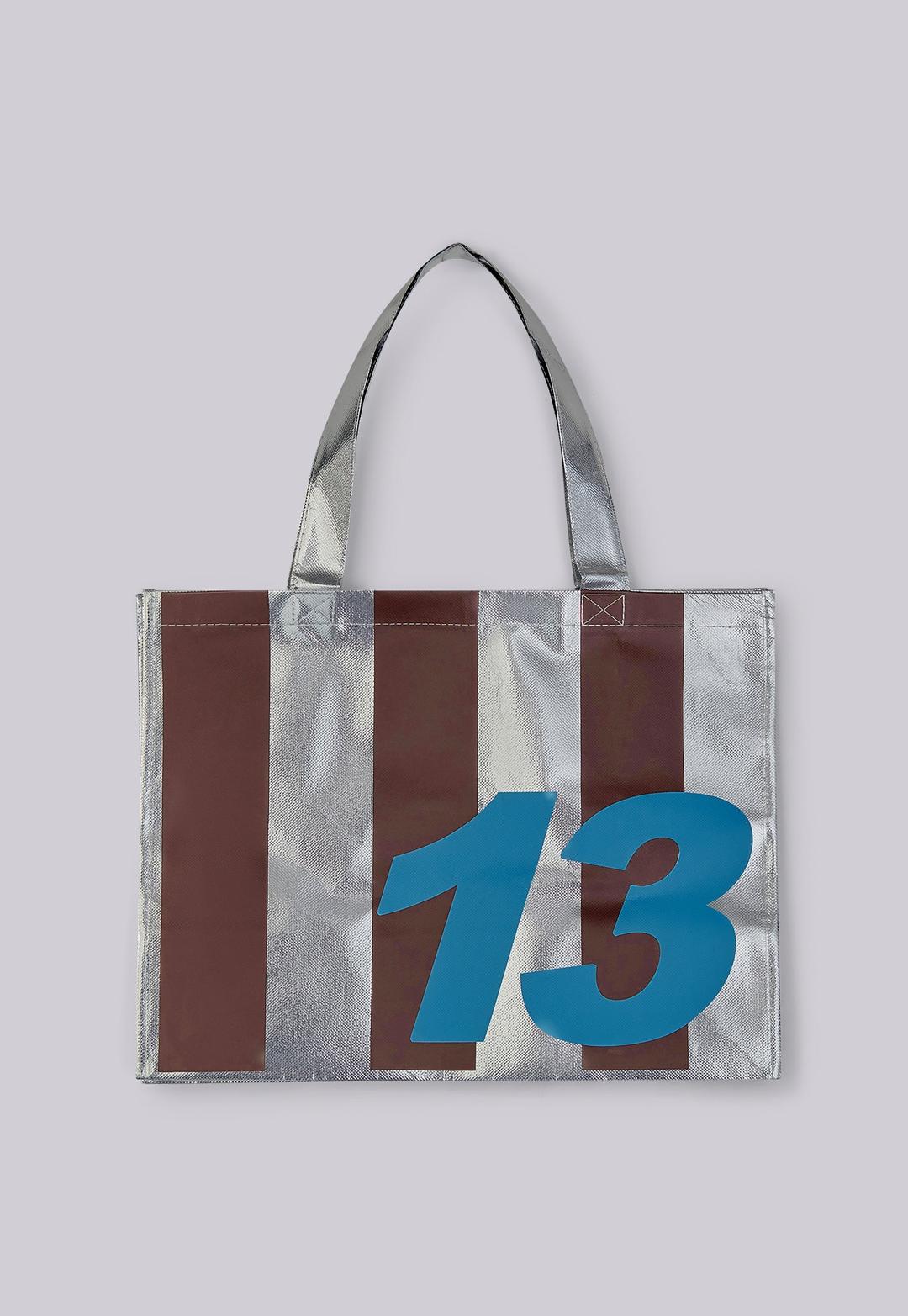 No.13 Stripe Silver Bag - ONE SIZE / Brown