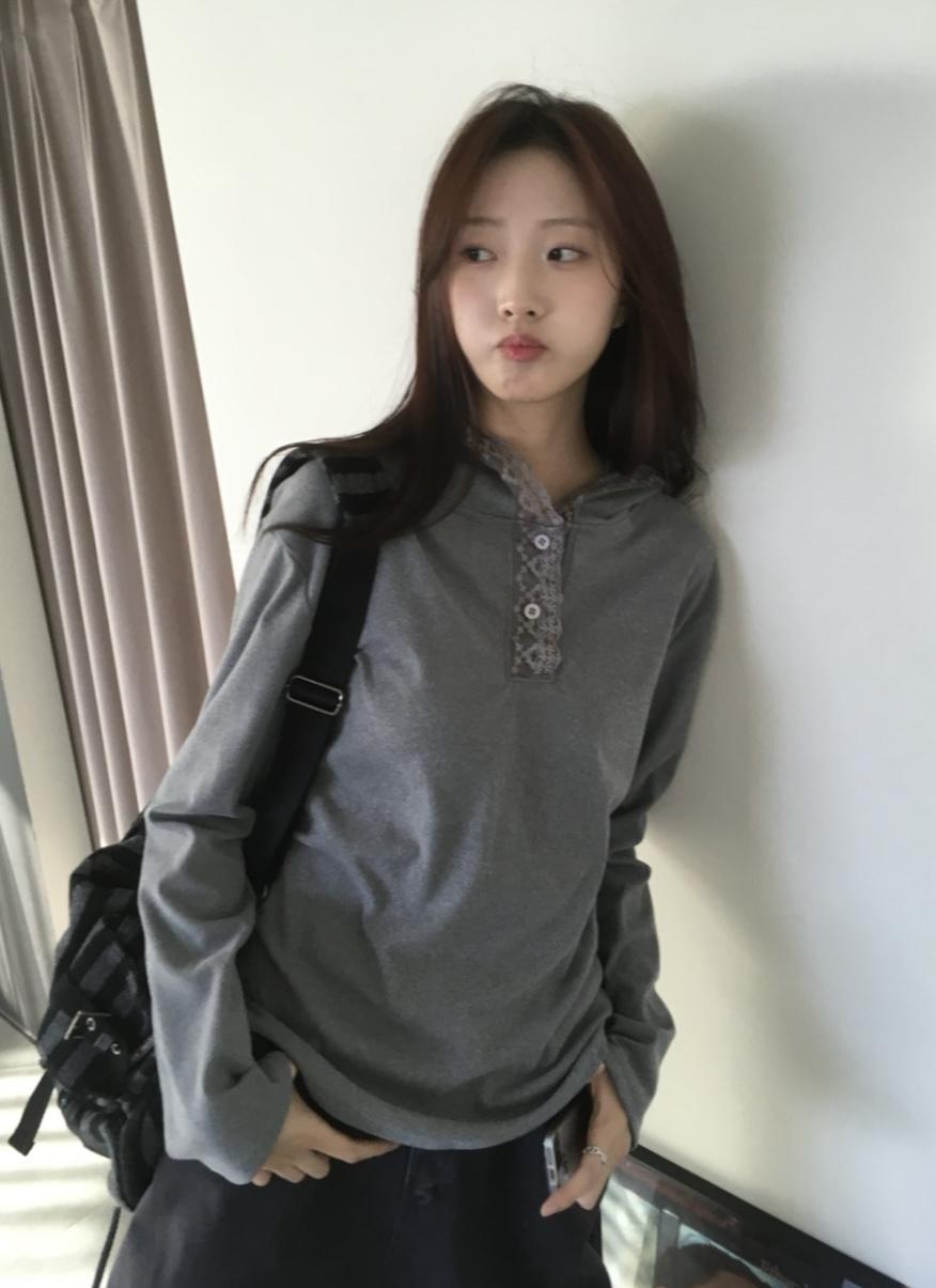 모브앤로지 레이스 포인트 여리 후드티 (3color)