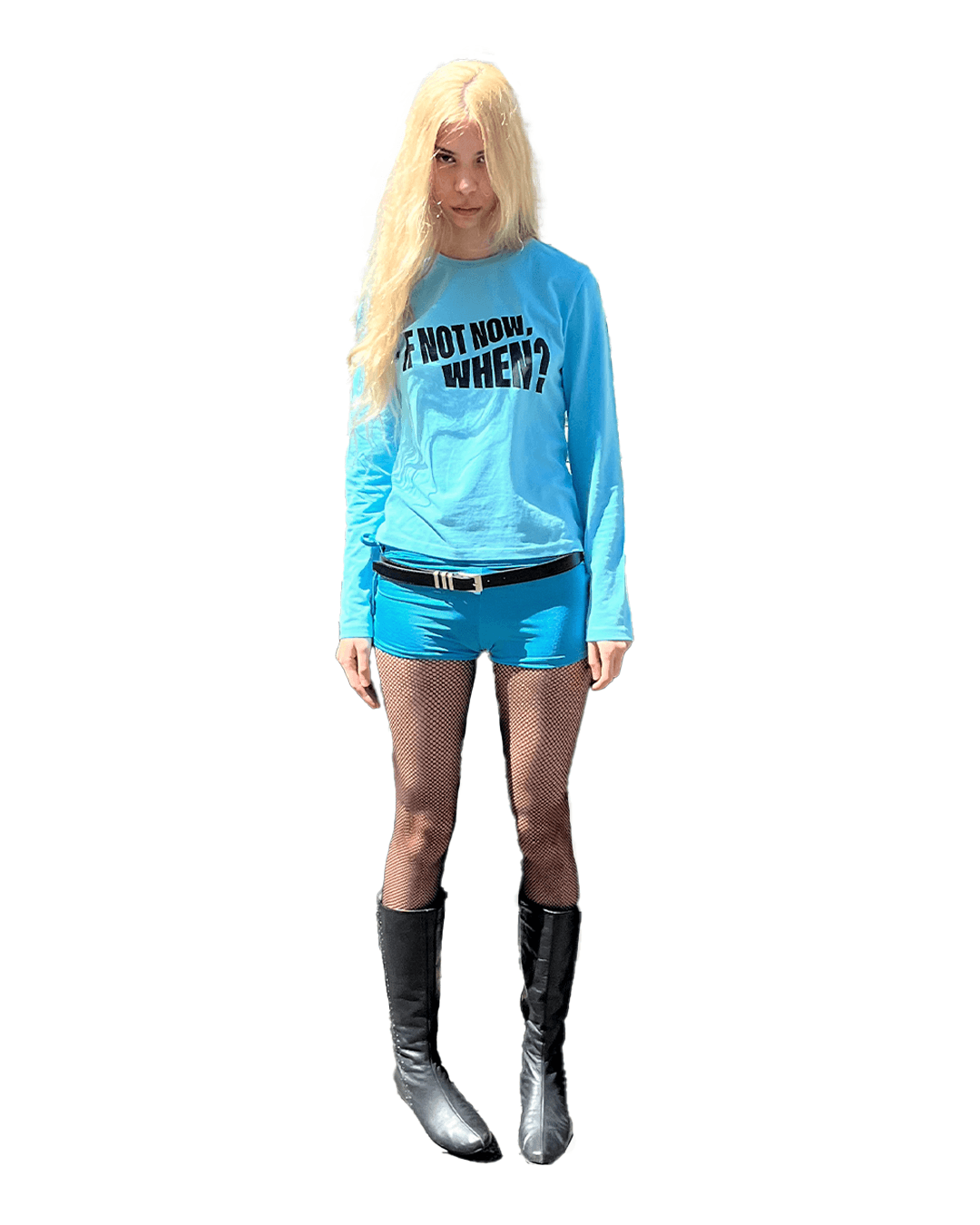 GRAPHIC LONG SLEEVE TEE, BABY BLUE