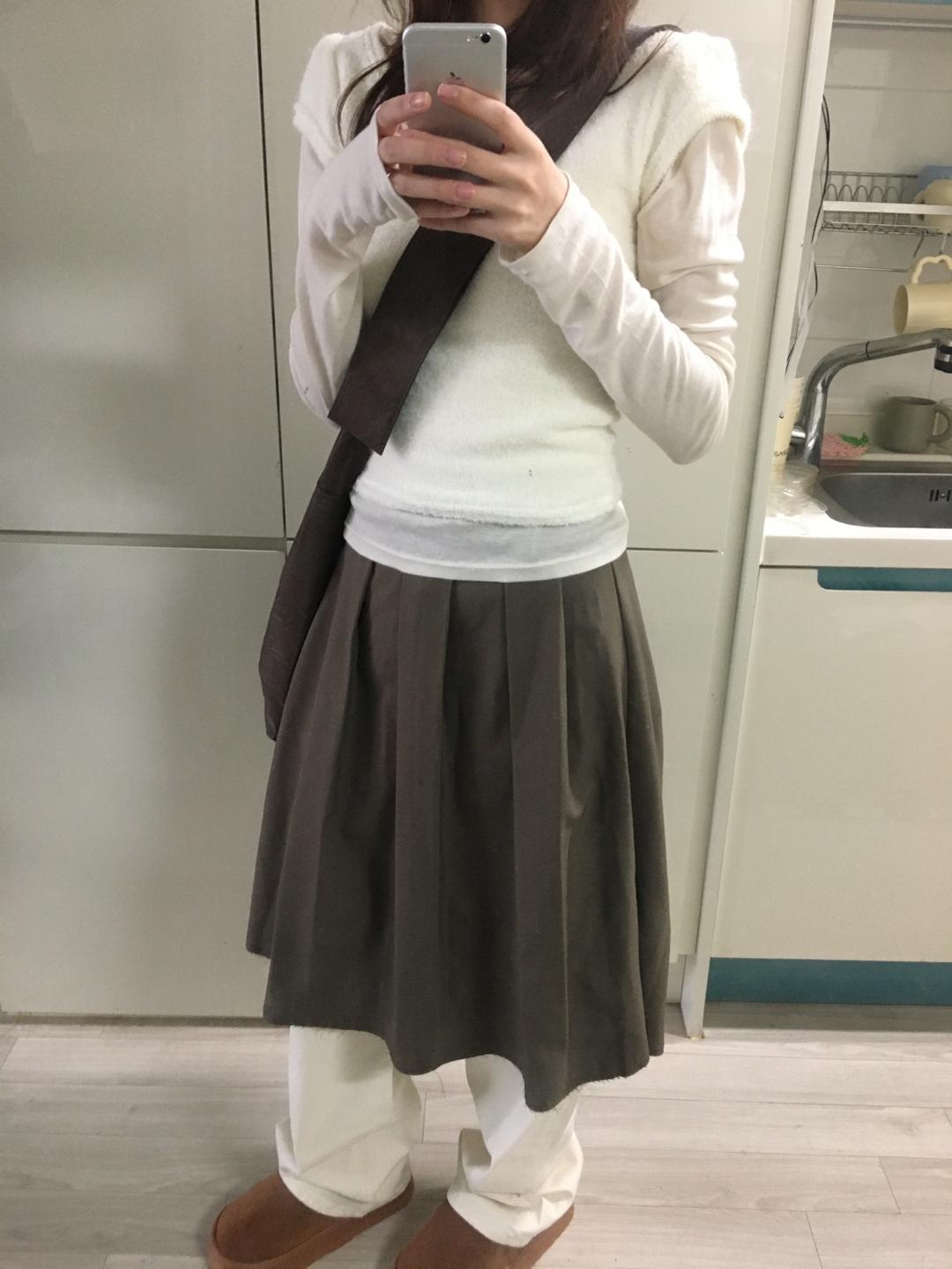 보우아카이브 damaged midi skirt