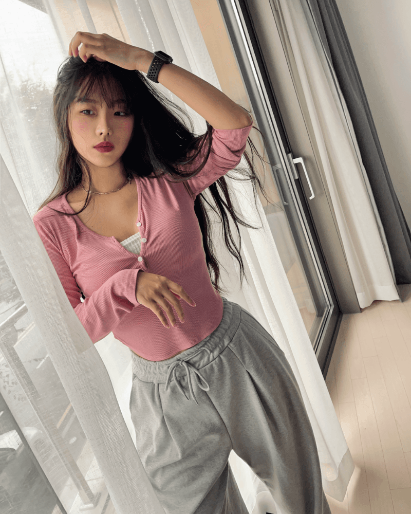 헨리넥 라운드 크롭탑 (3color)