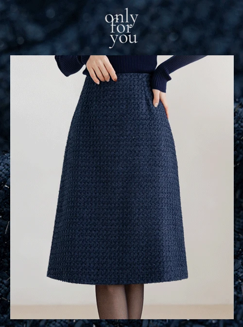 [실버펄사/옆지퍼/클래식템]아미안 펄 트위드 스커트