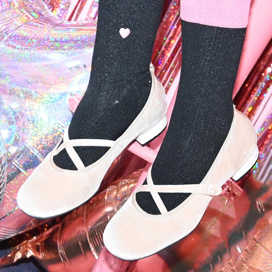 VELVET MARY JANE ( PINK BEIGE )