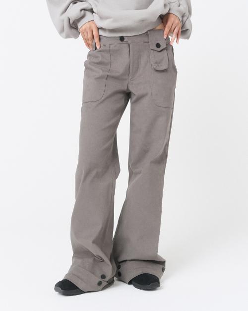 Mini pocket button pants GREY
