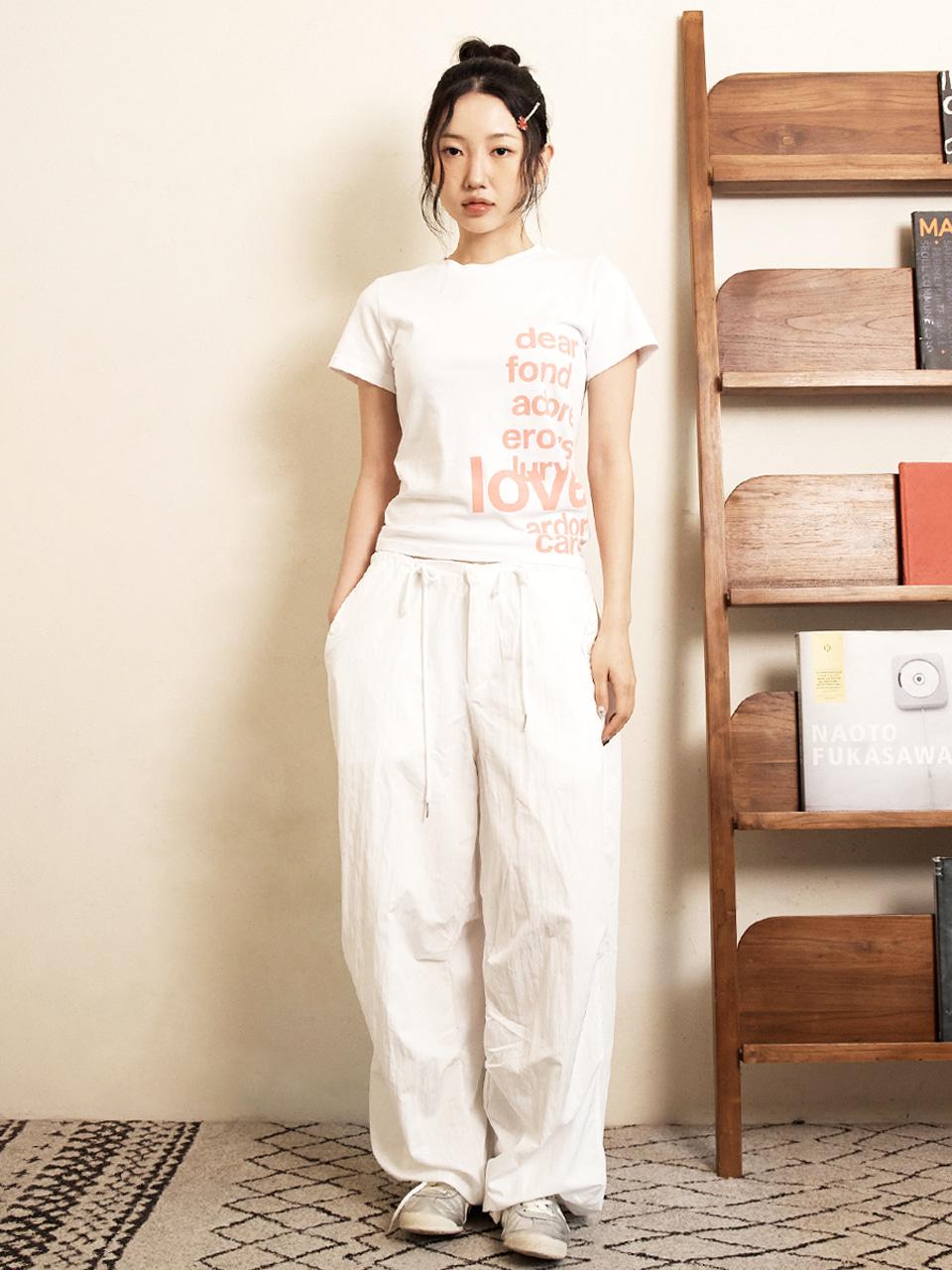 Wide Parachute Pants, White