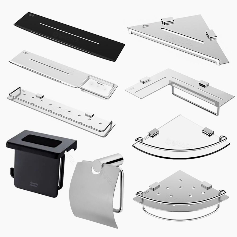 아메리칸스탠다드 알루미늄 욕실 선반 코너선반 화장실 수납 화장지 휴지걸이